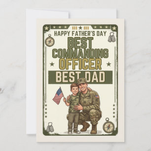 Tarjeta Día del Padre Militar Mejor Oficial al mando