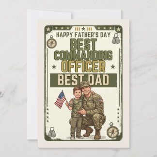 Tarjeta Día del Padre Militar Mejor Oficial al mando