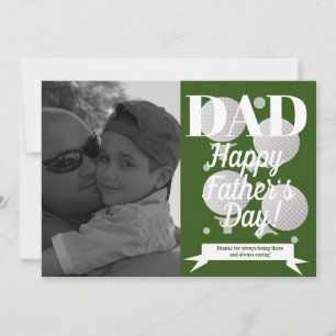 Tarjeta Día del Padre moderno Golf y foto de Tee