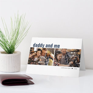 Tarjeta Día del Padre Moderno Papá y Yo 2 Foto Saludo