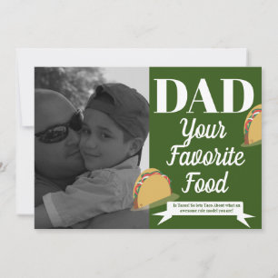 Tarjeta Día del Padre Moderno Taco Isométrico Comida Favor
