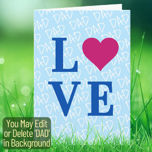Tarjeta Día del Padre Nacimiento Amor DAD Elegante Azul