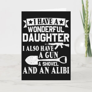 Tarjeta Día del Padre Pala de Pistola Coartada Tengo una h