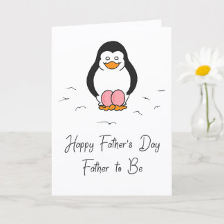 Tarjeta Día del Padre Papá de Gemelas Pingüino Lindo