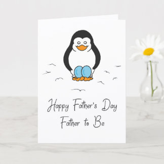 Tarjeta Día del Padre Papá de Gemelos Niño Pingüino Lindo 