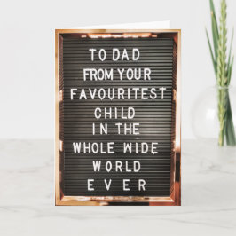 Tarjeta Día del padre| papá| hijo favorito| Happy Birthday
