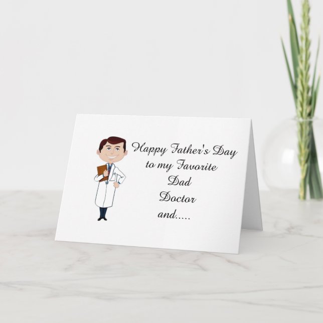 TARJETA *DÍA DEL PADRE* PAPÁ, MÉDICO AMIGO DE *HIJA* (Anverso)