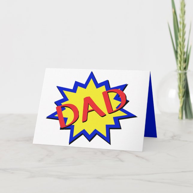 Tarjeta Día del Padre Papá Superhéroe (Anverso)