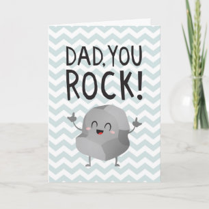 Tarjeta Día del padre papá tu rock divertido kawaii lindo 