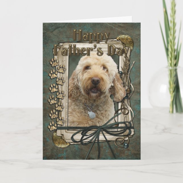 Tarjeta Día del Padre - Papas de piedra - Golden Doodle (Anverso)