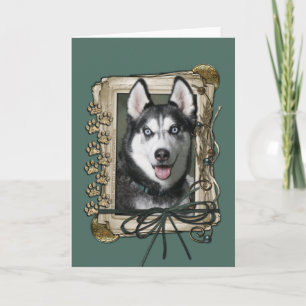 Tarjeta Día del Padre - Papas de piedra - Husky Siberiano