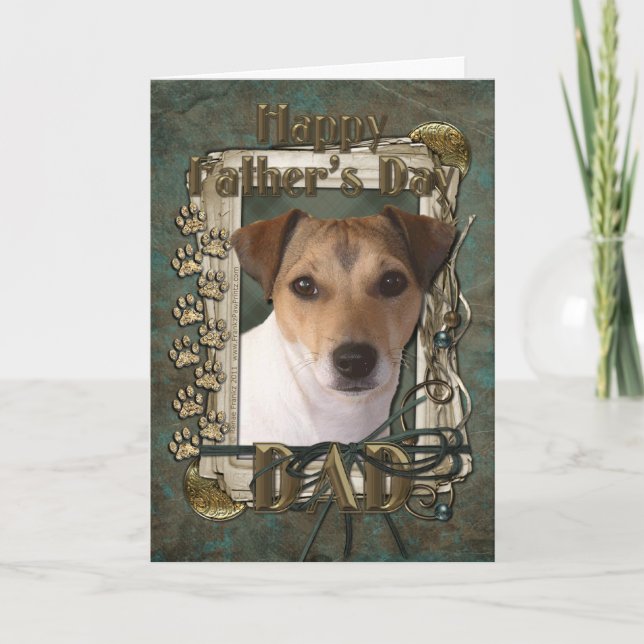 Tarjeta Día del Padre - Papas de piedra - Jack Russell (Anverso)