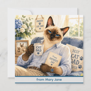 Tarjeta Día del Padre para Amantes de Gatos Papá Gato
