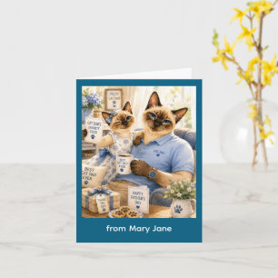 Tarjeta Día del Padre para Amantes de Gatos Papá Gato