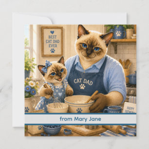 Tarjeta Día del Padre para amantes de gatos y papás felino