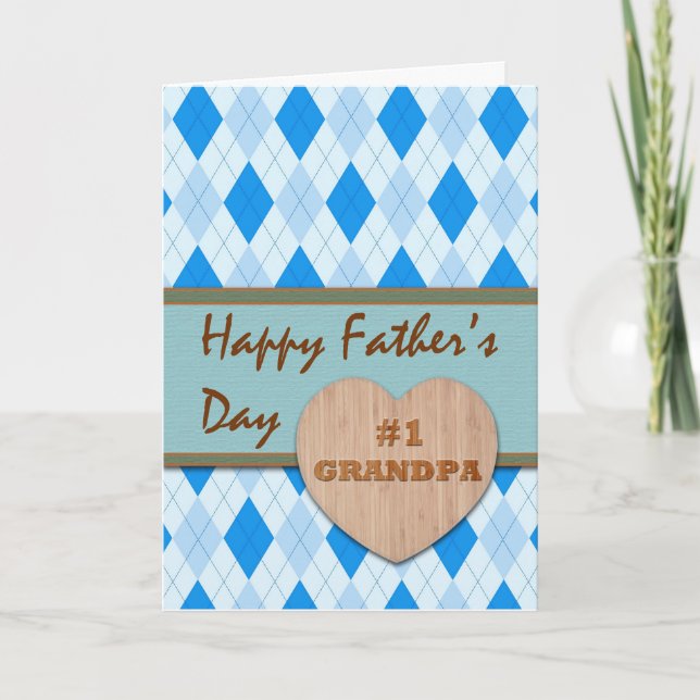 Tarjeta Día del Padre para el Abuelo #1, diseño de estilo  (Anverso)