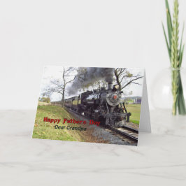 Tarjeta Día del Padre para el abuelo Penn. Tren de vapor