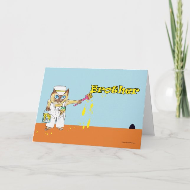 Tarjeta Día del Padre para el Pared de Pintura de Gatos He (Anverso)