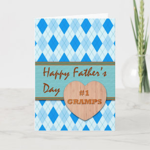 Tarjeta Día del Padre para Gramps, Corazón de Madera, Dise