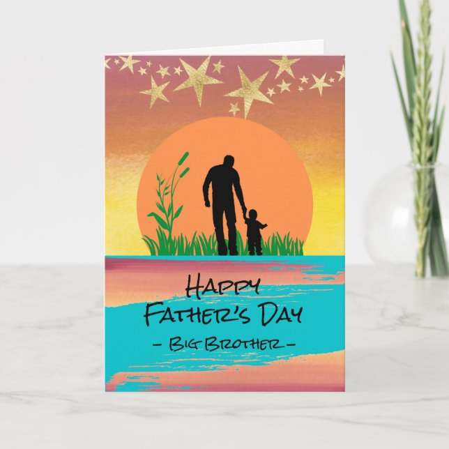 Tarjeta Día del Padre para Gran Hermano a las Estrellas y  (Anverso)