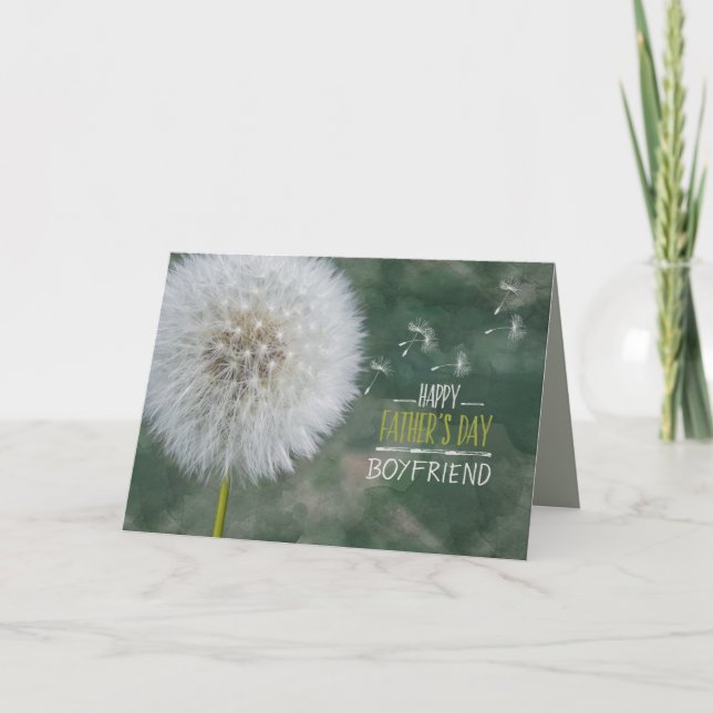 Tarjeta Día del Padre para la Novia Dandelion desea Person (Anverso)
