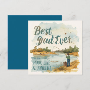 Tarjeta Día del Padre para Papá Amante de la Pesca