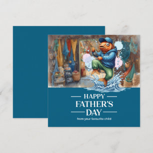 Tarjeta Día del Padre para Papá Amante de la Pesca