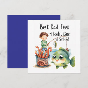 Tarjeta Día del Padre para Papá Amante de la Pesca