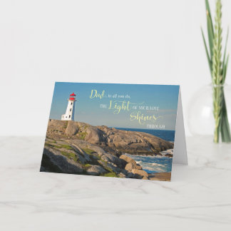 Tarjeta Día del Padre para Papá Faro en la Costa Rocosa