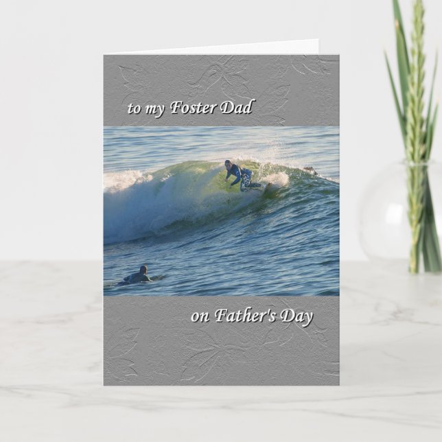 Tarjeta Día del Padre para Papá Noel - Surfing (Anverso)
