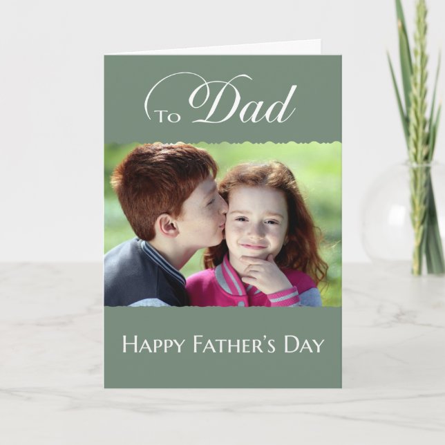 Tarjeta Día del padre para papá - simple agregar foto (Anverso)