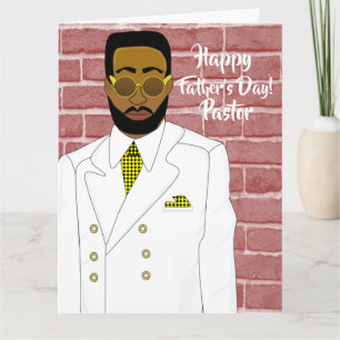 Tarjeta Día del Padre para Pastor Afroamericano con Traje