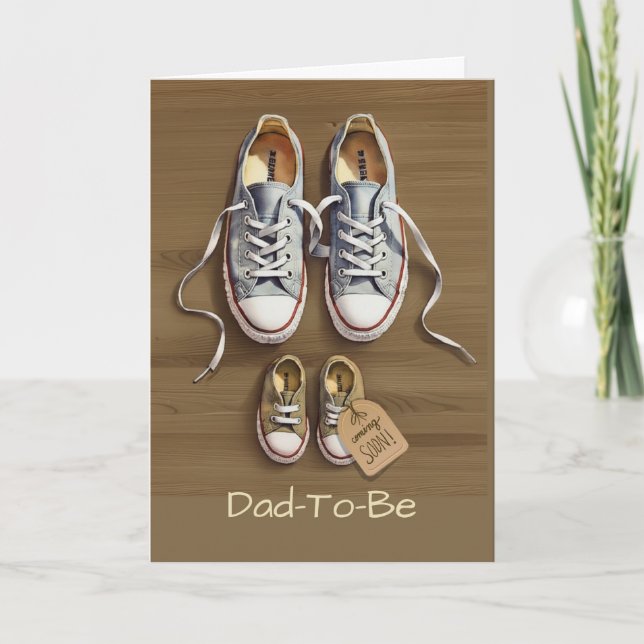 Tarjeta Día del Padre para que papá sea zapato de bebé en  (Anverso)