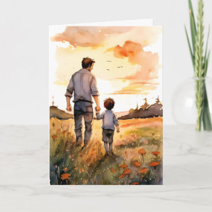 Tarjeta Día del Padre: Paseo del Sol por Padre e Hijo