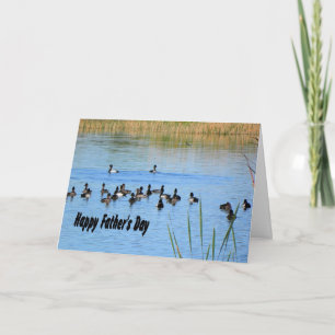 Tarjeta Día del Padre, Patos en Estanque