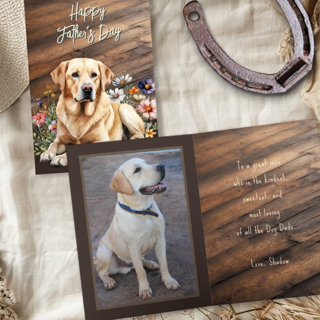 Tarjeta Día del Padre Perro Labrado Dorado (Subido por el creador)