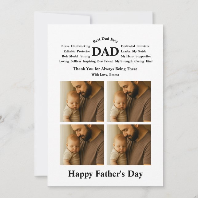 Tarjeta Día del Padre personalizado  (Anverso)