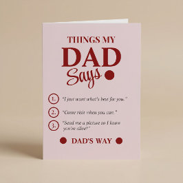 Tarjeta Día del Padre Personalizado Cosas que Dice Mi Papá