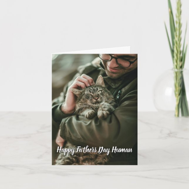 Tarjeta Día del Padre Personalizado desde el Gato (Anverso)