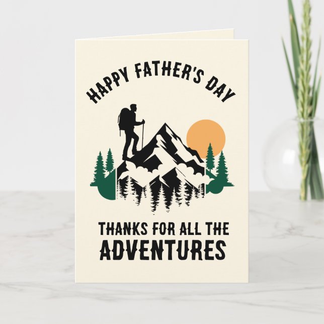 Tarjeta Día del Padre Personalizado Montaña Senderismo (Anverso)