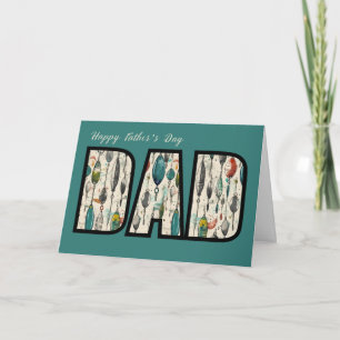 Tarjeta Día del Padre Pesquero con lures en DAD