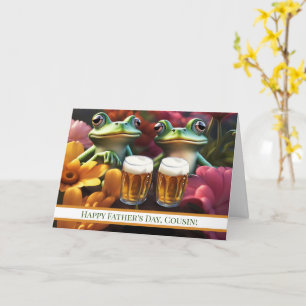 Tarjeta Día del Padre Primo Feliz con Ranas Divertidas