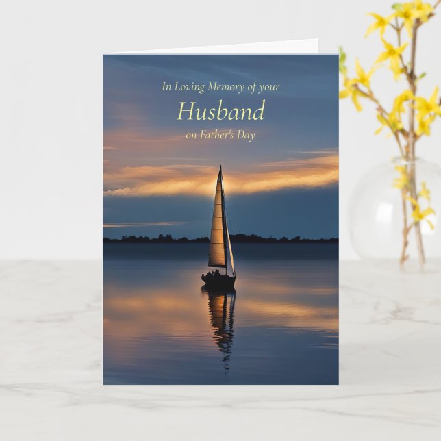Tarjeta Día del padre recuerdo del marido fallecido con ve (flor amarilla)