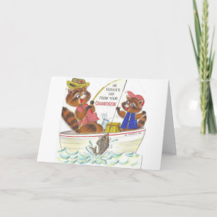 Tarjeta Día del Padre Retro - Al abuelo del nieto,