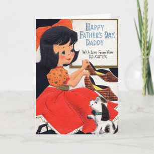 Tarjeta Día del Padre Retro - Con amor de la hija,