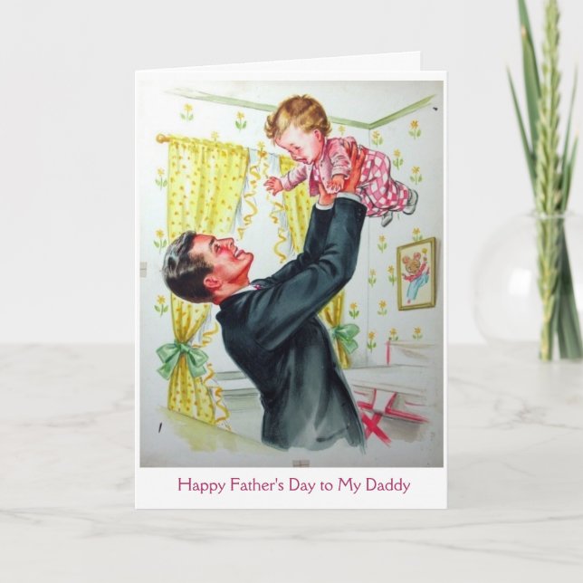 Tarjeta Día del Padre Retro - De su hija bebé, (Anverso)