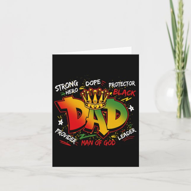 Tarjeta Día del Padre Rey Negro Droga Juneteenth Padre  (Anverso)