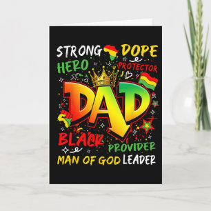 Tarjeta Día del Padre Rey Negro Melanina Juneteenth Día de