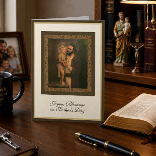 Tarjeta Día del Padre San José con el Niño Jesús 