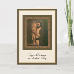 Tarjeta Día del Padre San José con el Niño Jesús 